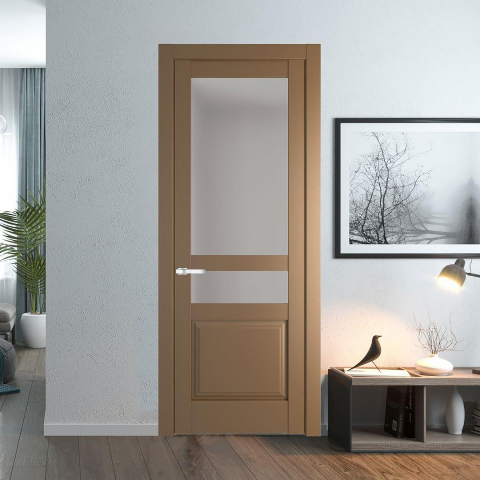 Межкомнатная дверь ProfilDoors 4.5.4 PD цвет Перламутр золото вставка Матовое