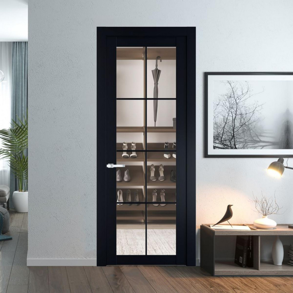 Межкомнатная дверь ProfilDoors 1.1.2 (р.8) PD цвет Нэви Блу вставка Прозрачное