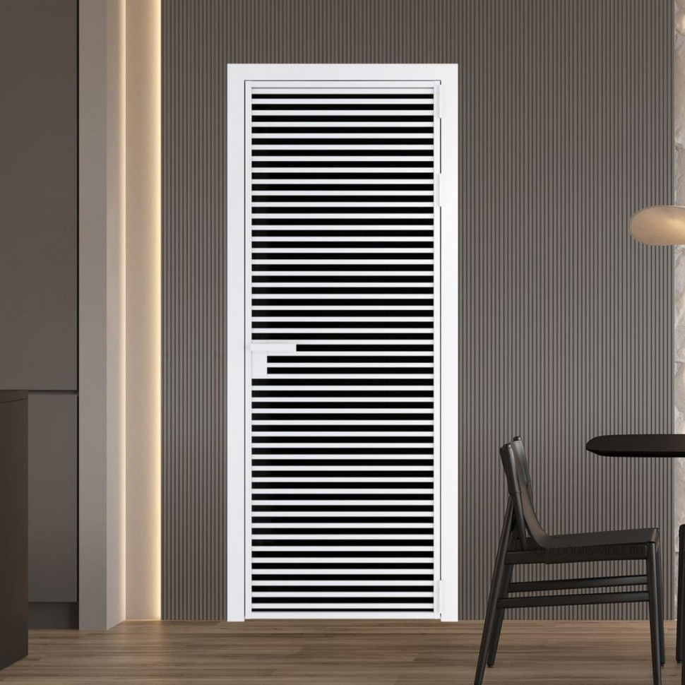 Межкомнатная дверь ProfilDoors 12 AG стекло Триплекс черный цвет профиля Вайт