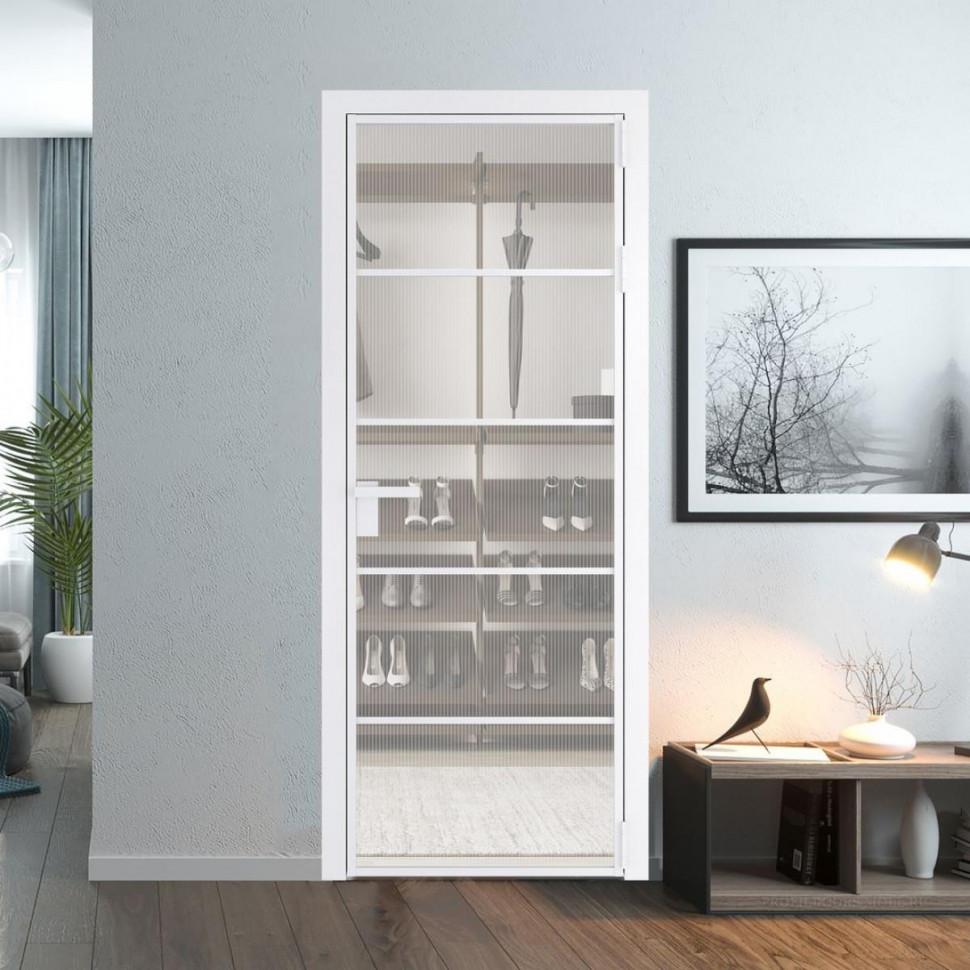 Межкомнатная дверь ProfilDoors 14 AG стекло Мору двухстороннее белое цвет профиля Вайт
