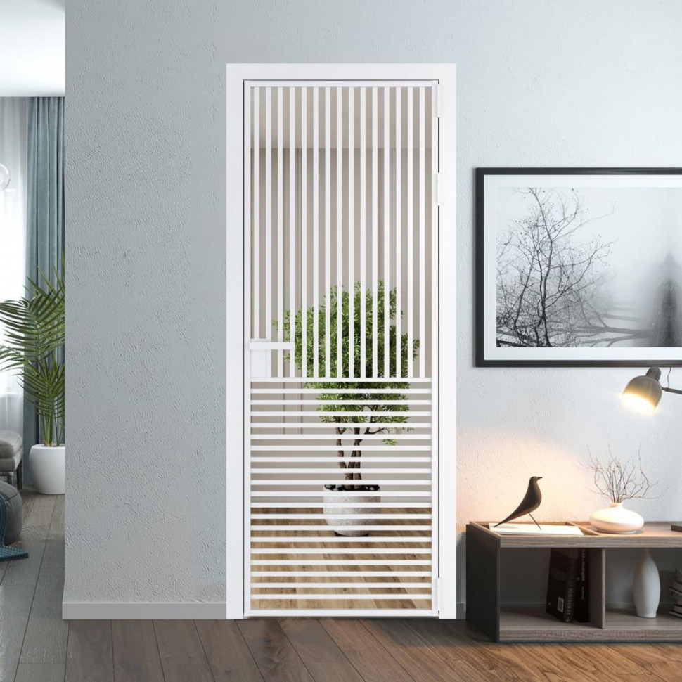 Межкомнатная дверь ProfilDoors 17 AG стекло Зеркало цвет профиля Вайт