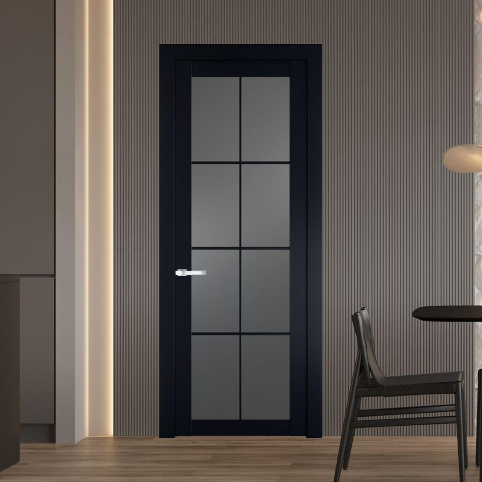Межкомнатная дверь ProfilDoors 2.1.2 (р.8) PD цвет Нэви Блу вставка Графит