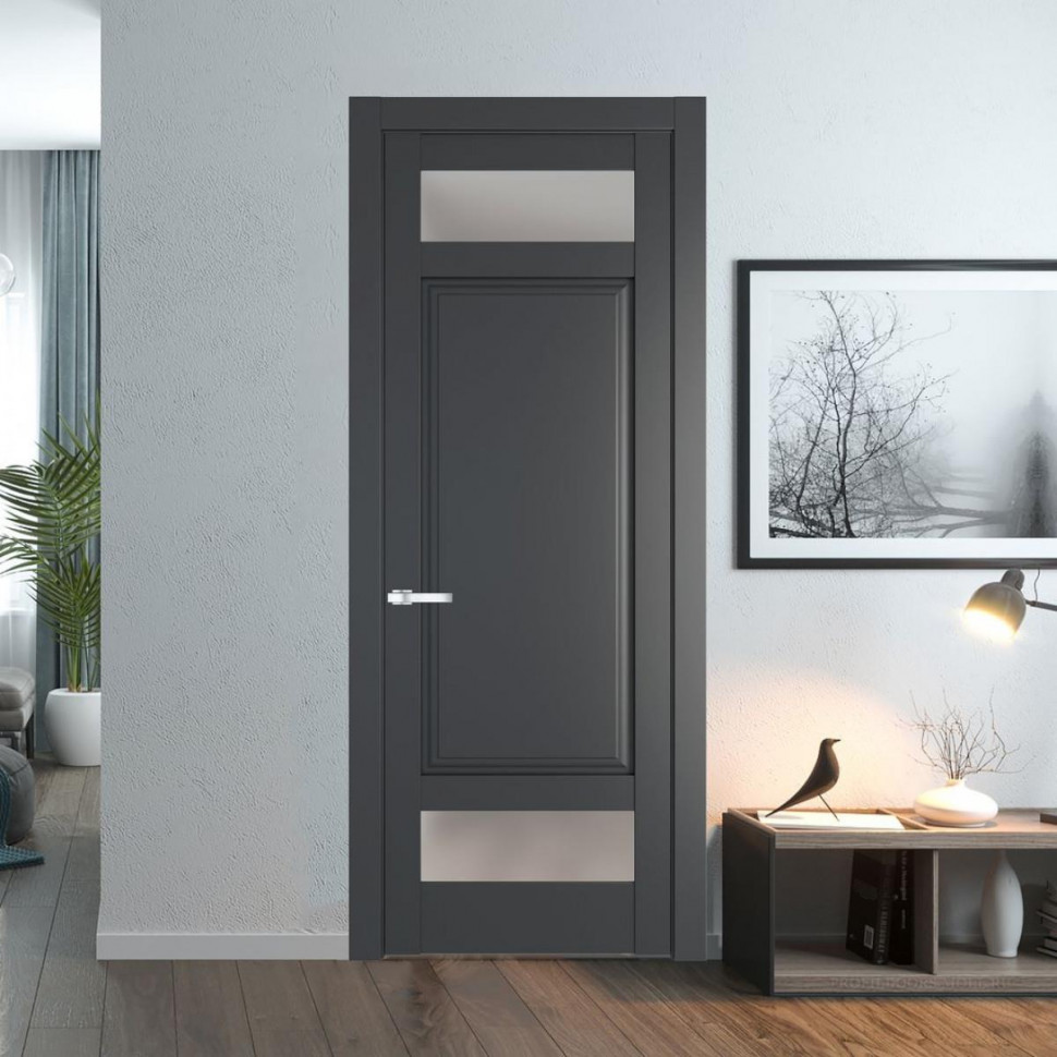 Межкомнатная дверь ProfilDoors 4.3.4 PD цвет Графит вставка Матовое