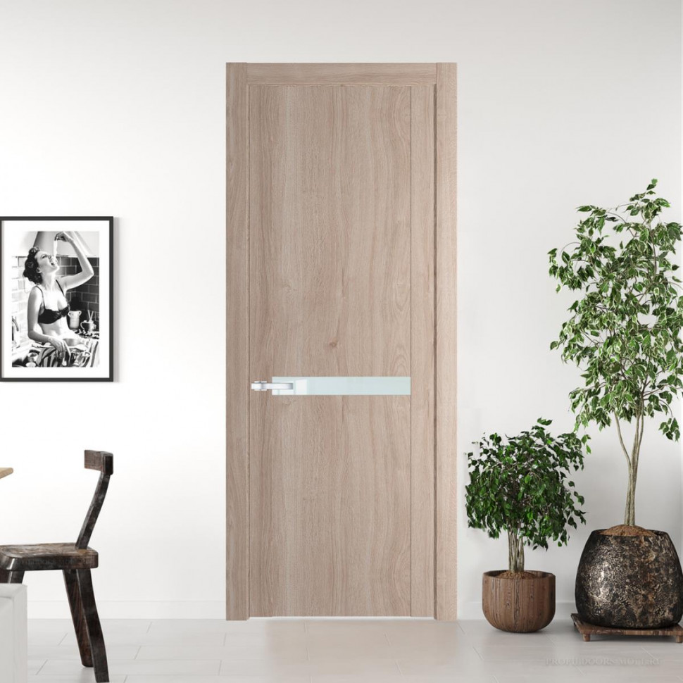 Межкомнатная дверь ProfilDoors 1.4 N Дуб Сонома с вставкой стекла белый лак