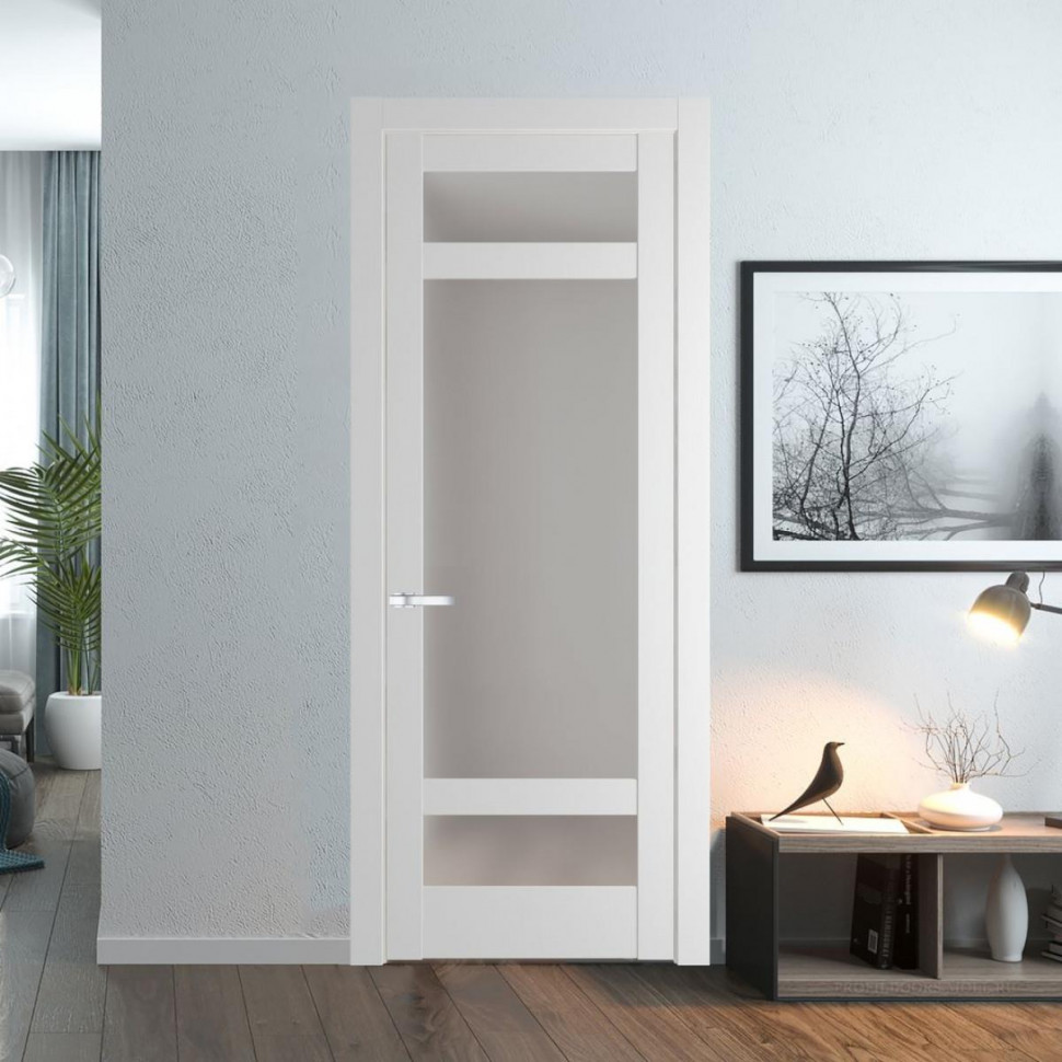 Межкомнатная дверь ProfilDoors 4.3.2 PD цвет Крем Вайт вставка Матовое