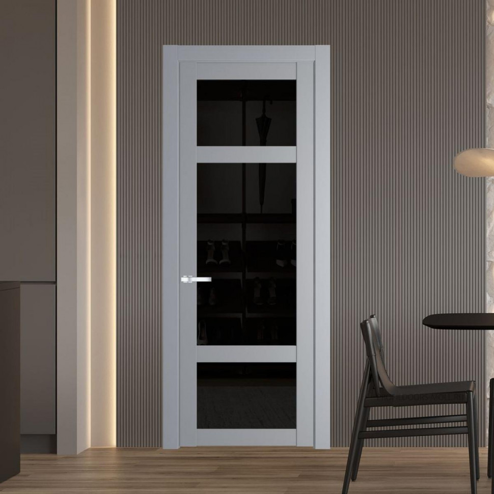 Межкомнатная дверь ProfilDoors 1.3.2 PD цвет Смоки вставка Черное тонированное