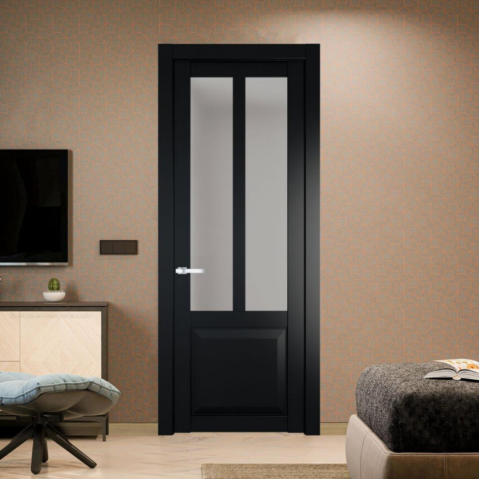 Межкомнатная дверь ProfilDoors 1.8.2 PD цвет Блэк вставка Матовое