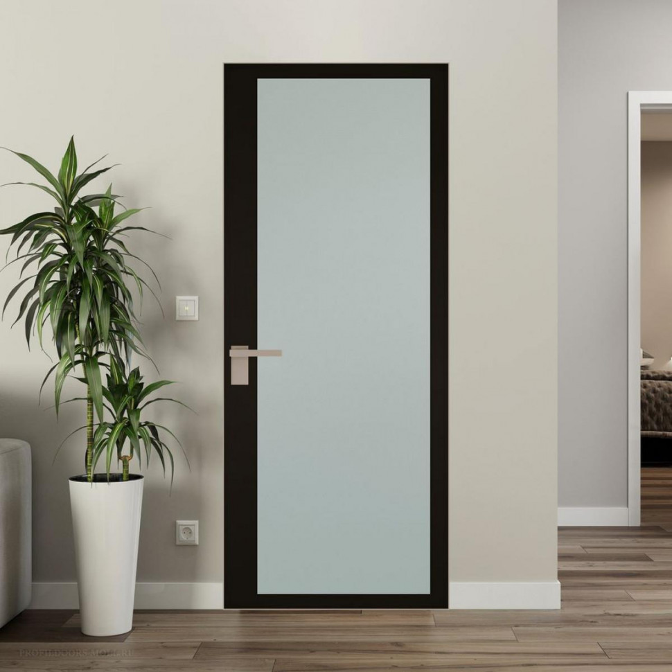 Межкомнатная дверь ProfilDoors 2 AGK цвет Мателюкс черный прокрас кромка Никель матовый