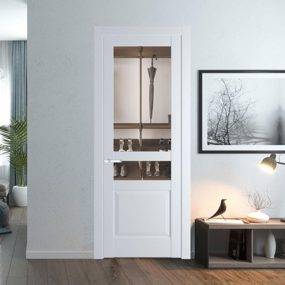 Межкомнатная дверь ProfilDoors 4.5.4 PD цвет Вайт вставка Прозрачное