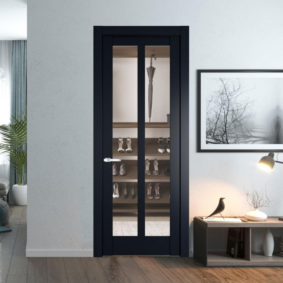Межкомнатная дверь ProfilDoors 4.7.2 PD цвет Нэви Блу вставка Прозрачное