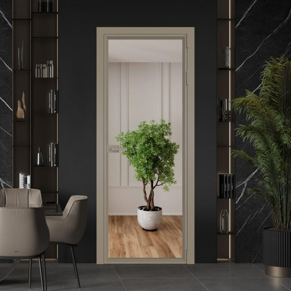 Межкомнатная дверь ProfilDoors 1 AV Зеркало профиль Никель матовый