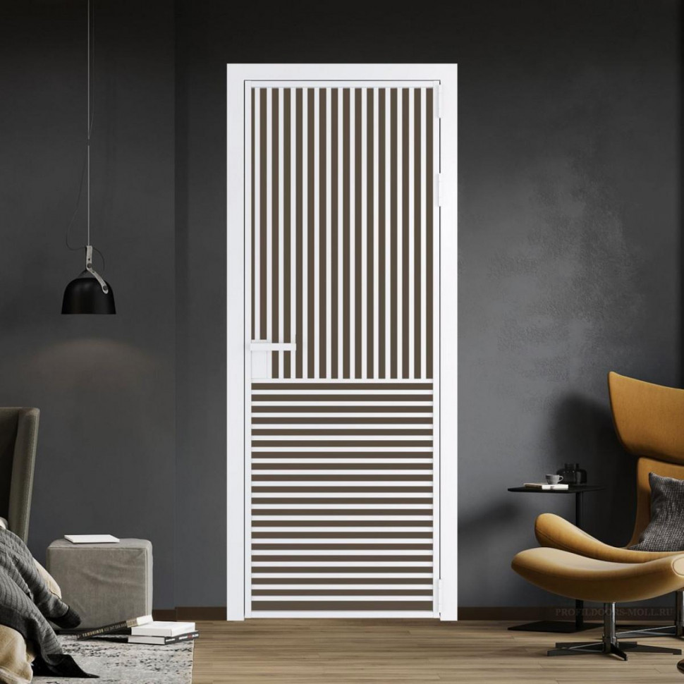 Межкомнатная дверь ProfilDoors 17 AG стекло Монохром гляссе триплекс цвет профиля Вайт