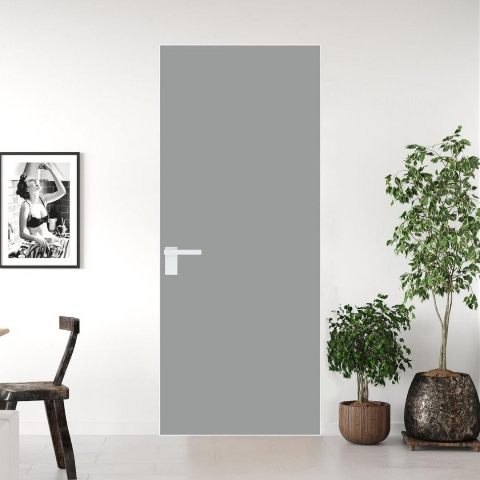 Межкомнатная дверь ProfilDoors 1 AGK цвет Монохром серый триплекс кромка Вайт