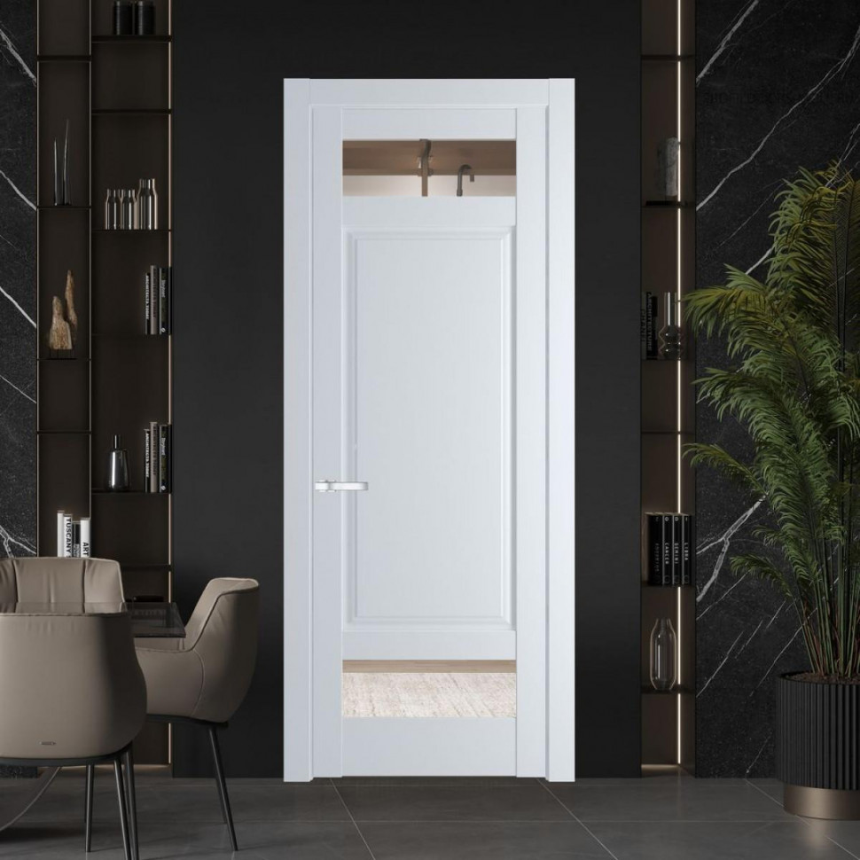Межкомнатная дверь ProfilDoors 4.3.4 PD цвет Вайт вставка Прозрачное