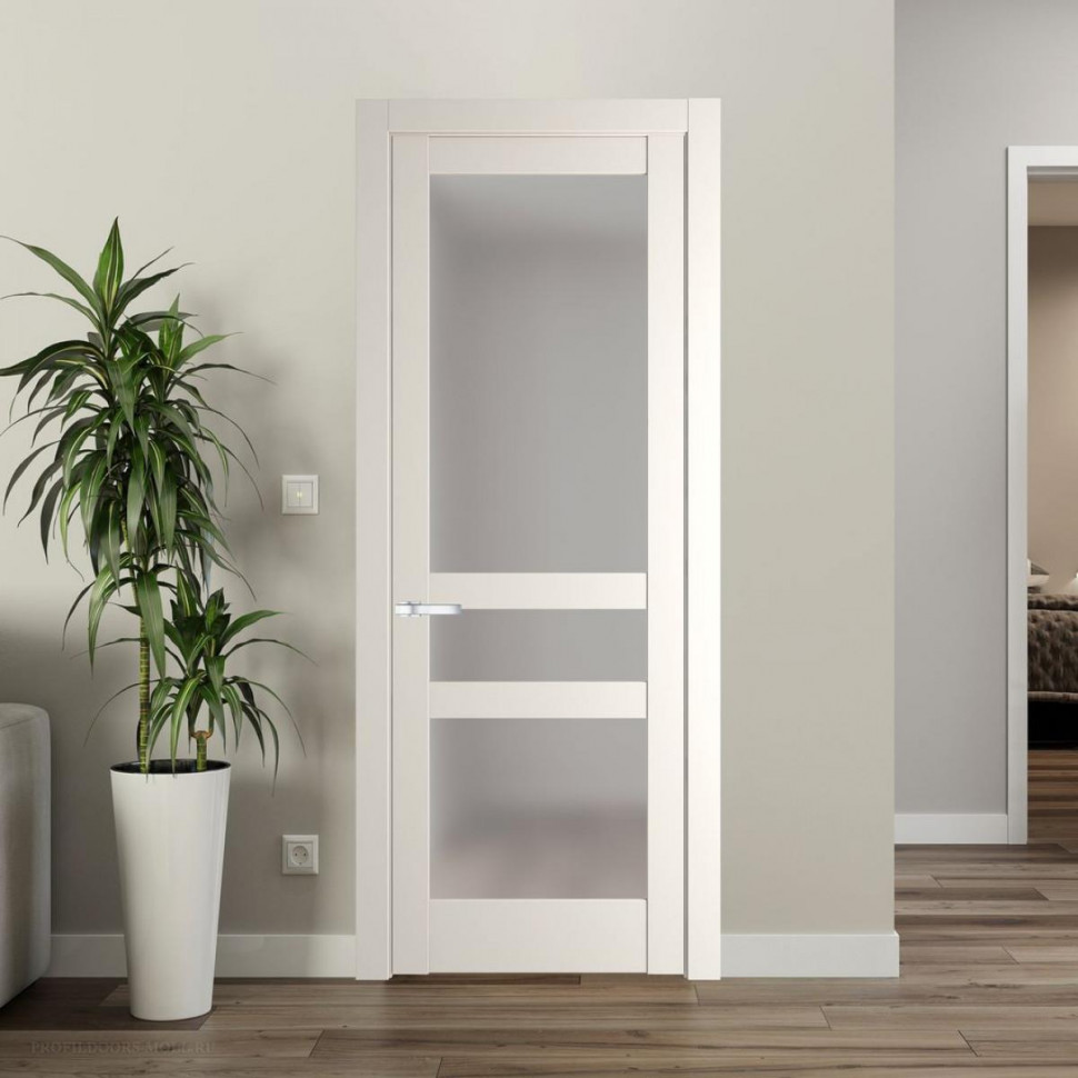 Межкомнатная дверь ProfilDoors 4.5.2 PD цвет Перламутр белый вставка Матовое