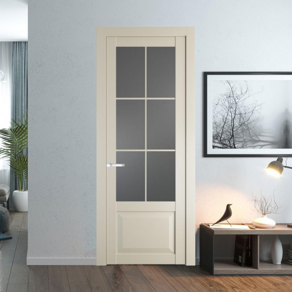 Межкомнатная дверь ProfilDoors 1.2.2 (р.6) PD цвет Перламутр белый вставка Графит