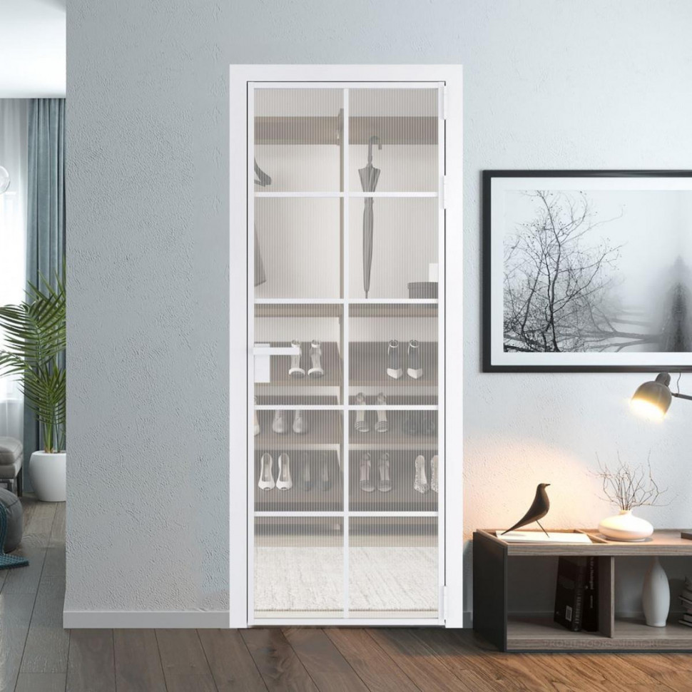 Межкомнатная дверь ProfilDoors 4 AG стекло Мору двухстороннее белое цвет профиля Вайт