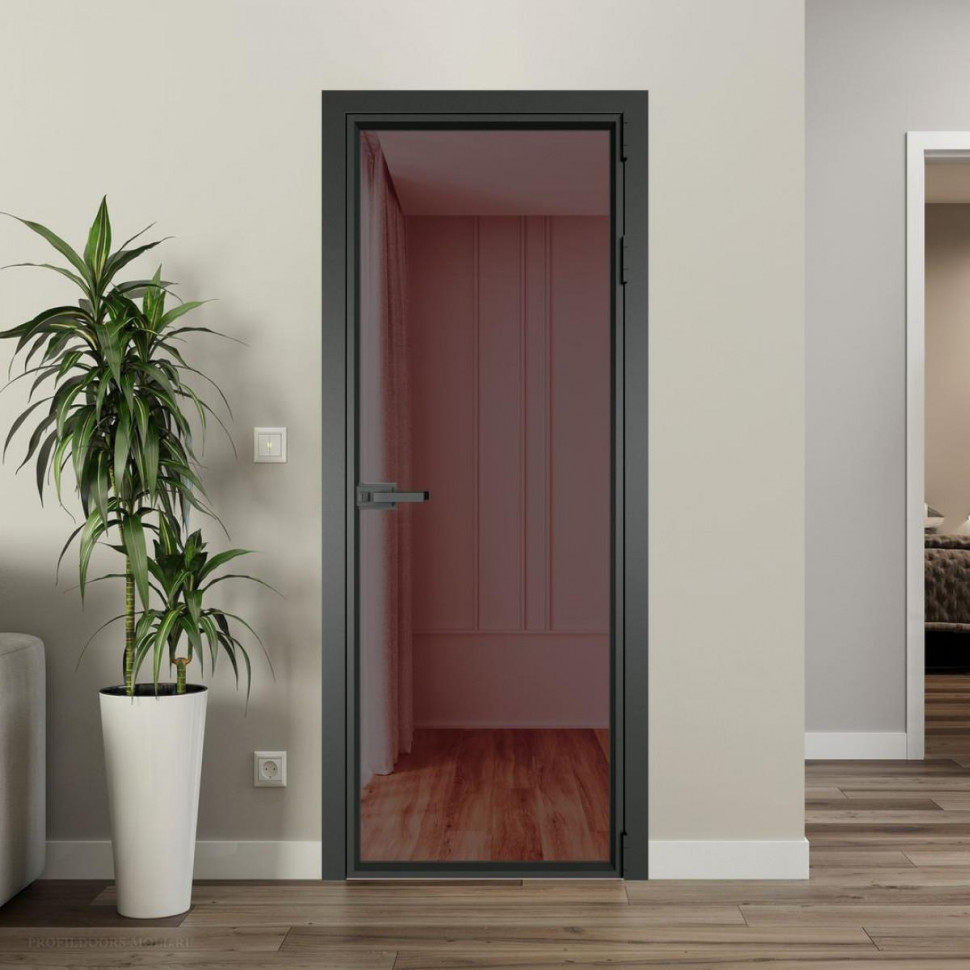 Межкомнатная дверь ProfilDoors 1 AV Золотистая бронза профиль Серая ночь