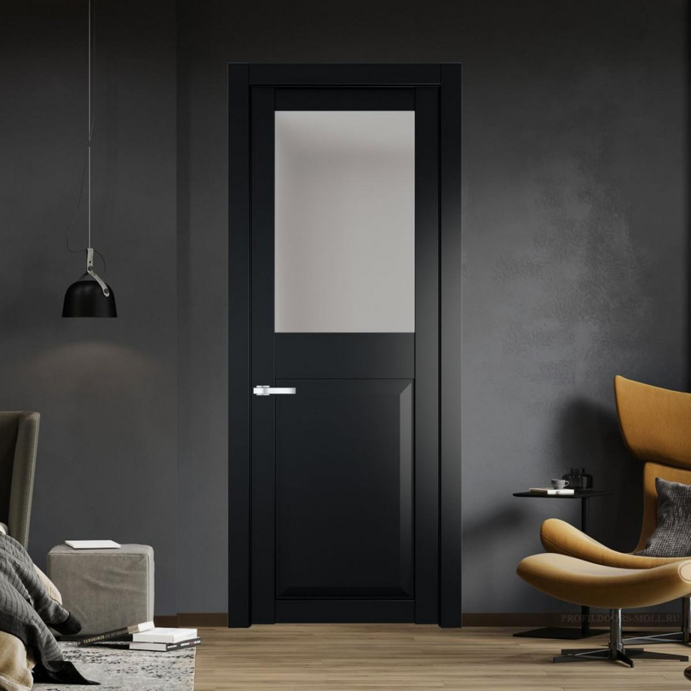 Межкомнатная дверь ProfilDoors 1.6.2 PD цвет Блэк вставка Матовое