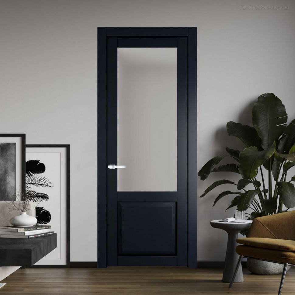 Межкомнатная дверь ProfilDoors 2.2.2 PD цвет Нэви Блу вставка Матовое
