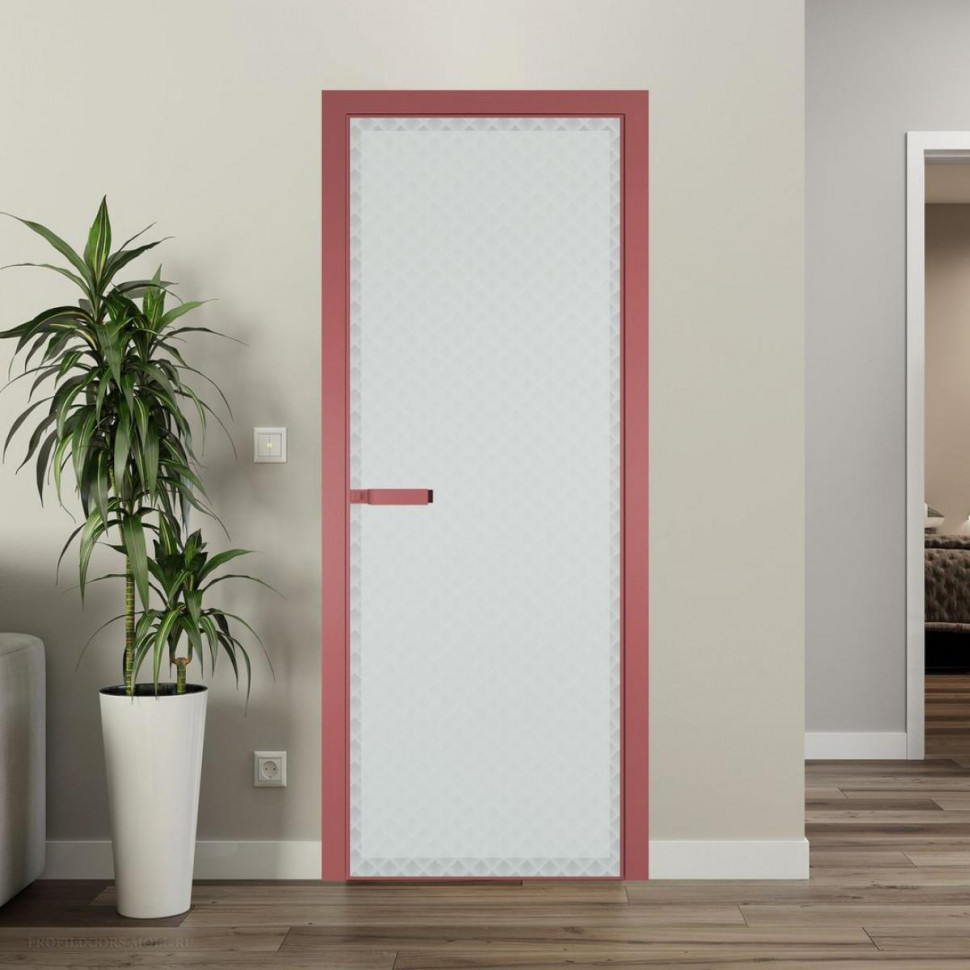 Межкомнатная дверь ProfilDoors 1 AGN стекло Град профиль Красный антрацит короб с наличником