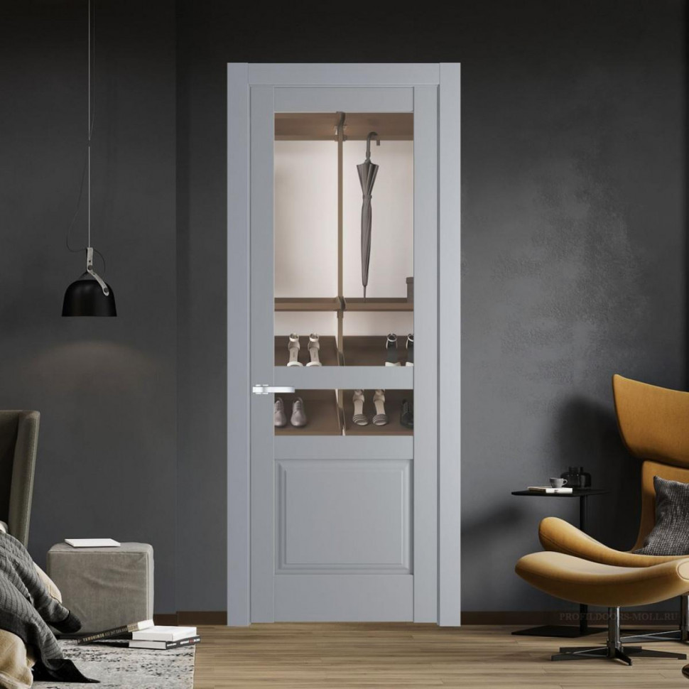 Межкомнатная дверь ProfilDoors 4.5.4 PD цвет Смоки вставка Прозрачное
