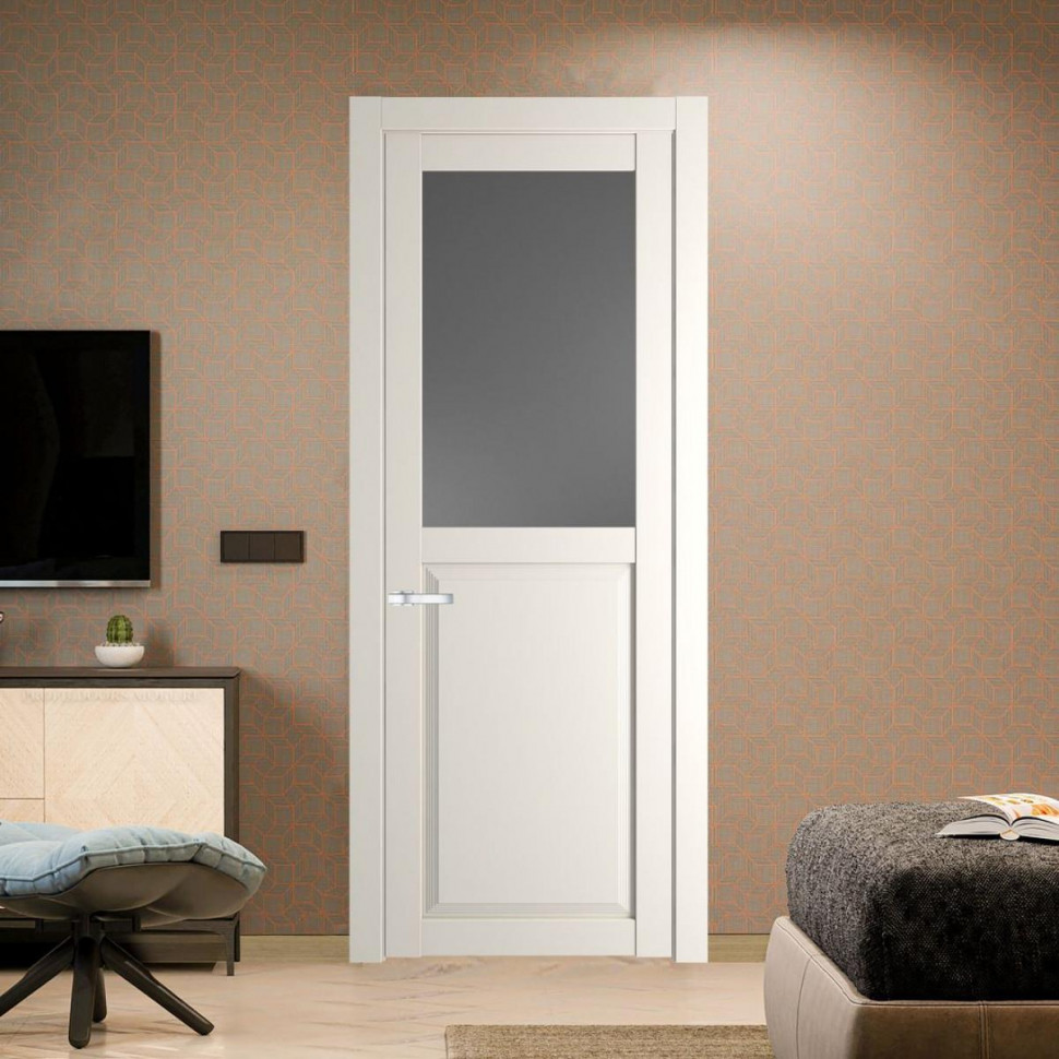 Межкомнатная дверь ProfilDoors 2.6.2 PD цвет Перламутр белый вставка Графит