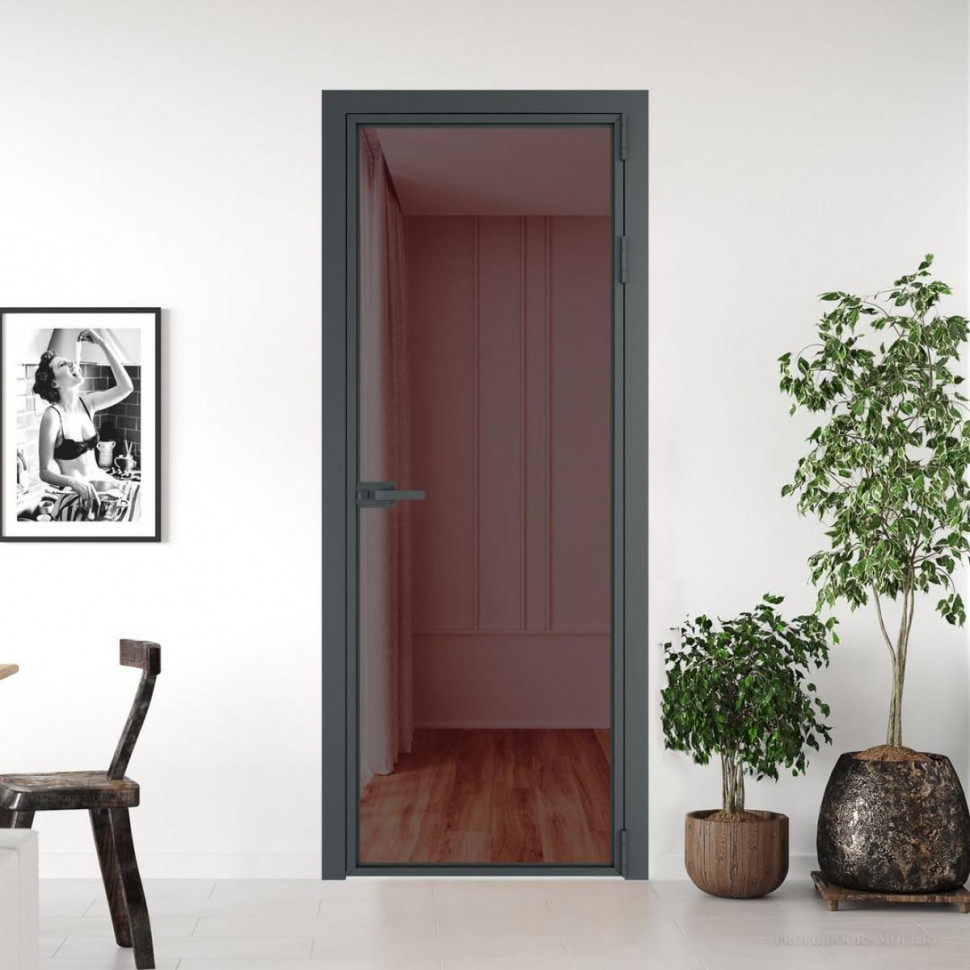 Межкомнатная дверь ProfilDoors 1 AX Золотистая бронза профиль Серая ночь