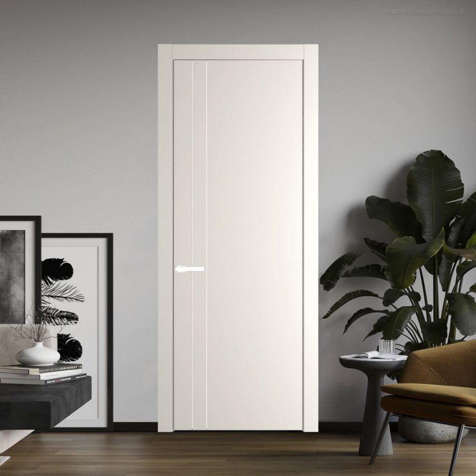 Межкомнатная дверь ProfilDoors 12 PW Перламутр белый Глухая молдинг Вайт