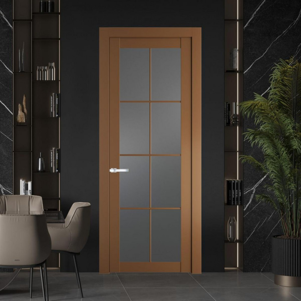 Межкомнатная дверь ProfilDoors 2.1.2 (р.8) PD цвет Перламутр золото вставка Графит