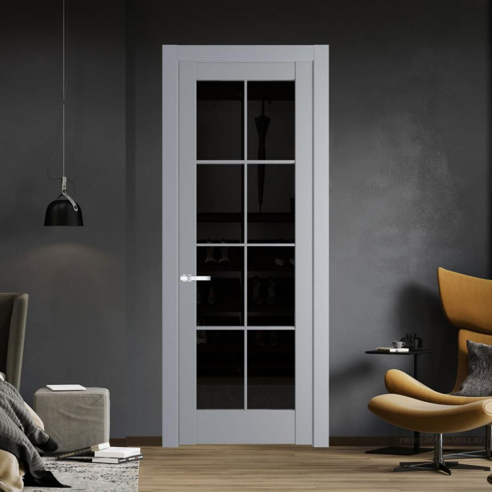 Межкомнатная дверь ProfilDoors 3.1.2 (р.8) PD цвет Смоки вставка Черное тонированное