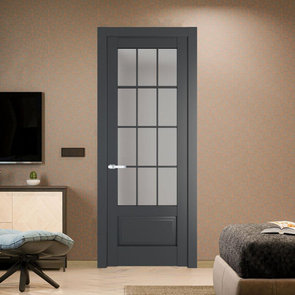 Межкомнатная дверь ProfilDoors 4.2.2 (р.12) PD цвет Графит вставка Матовое