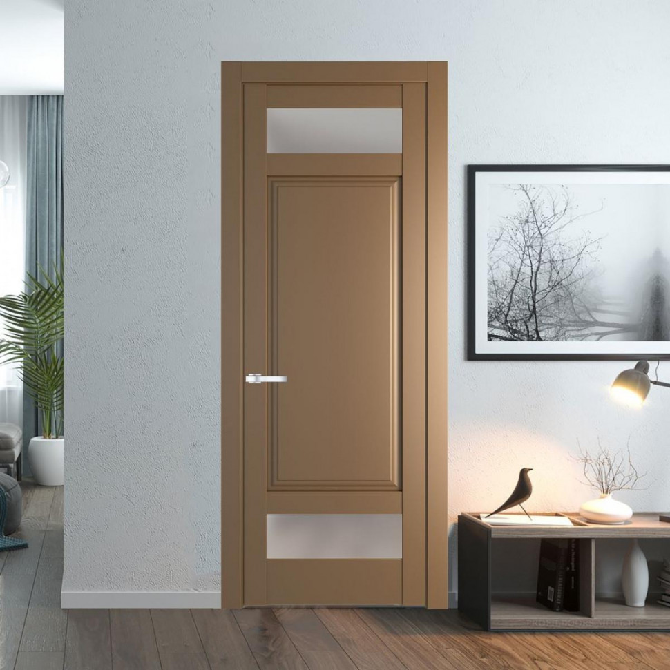 Межкомнатная дверь ProfilDoors 4.3.4 PD цвет Перламутр золото вставка Матовое