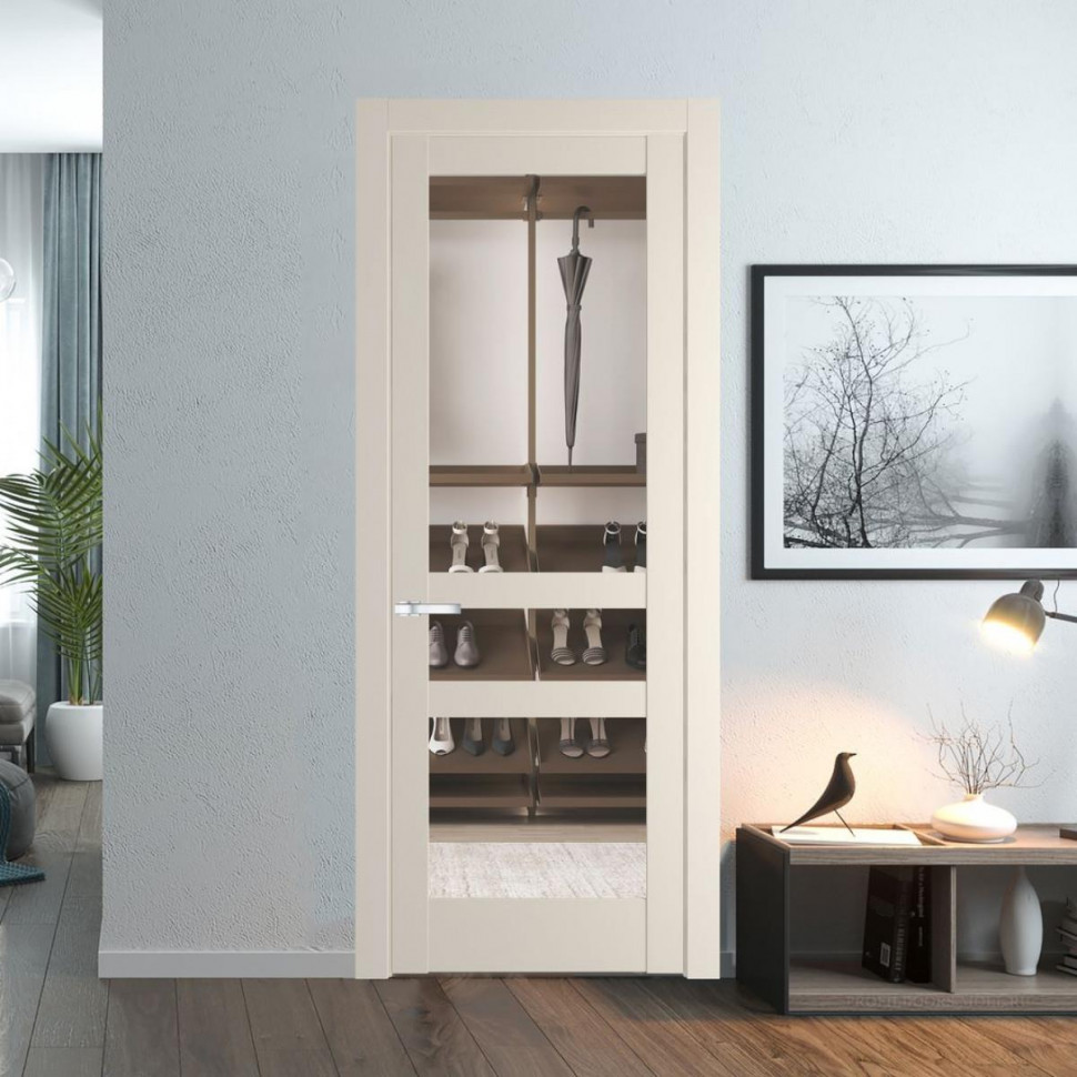 Межкомнатная дверь ProfilDoors 4.5.2 PD цвет Кремовая Магнолия вставка Прозрачное