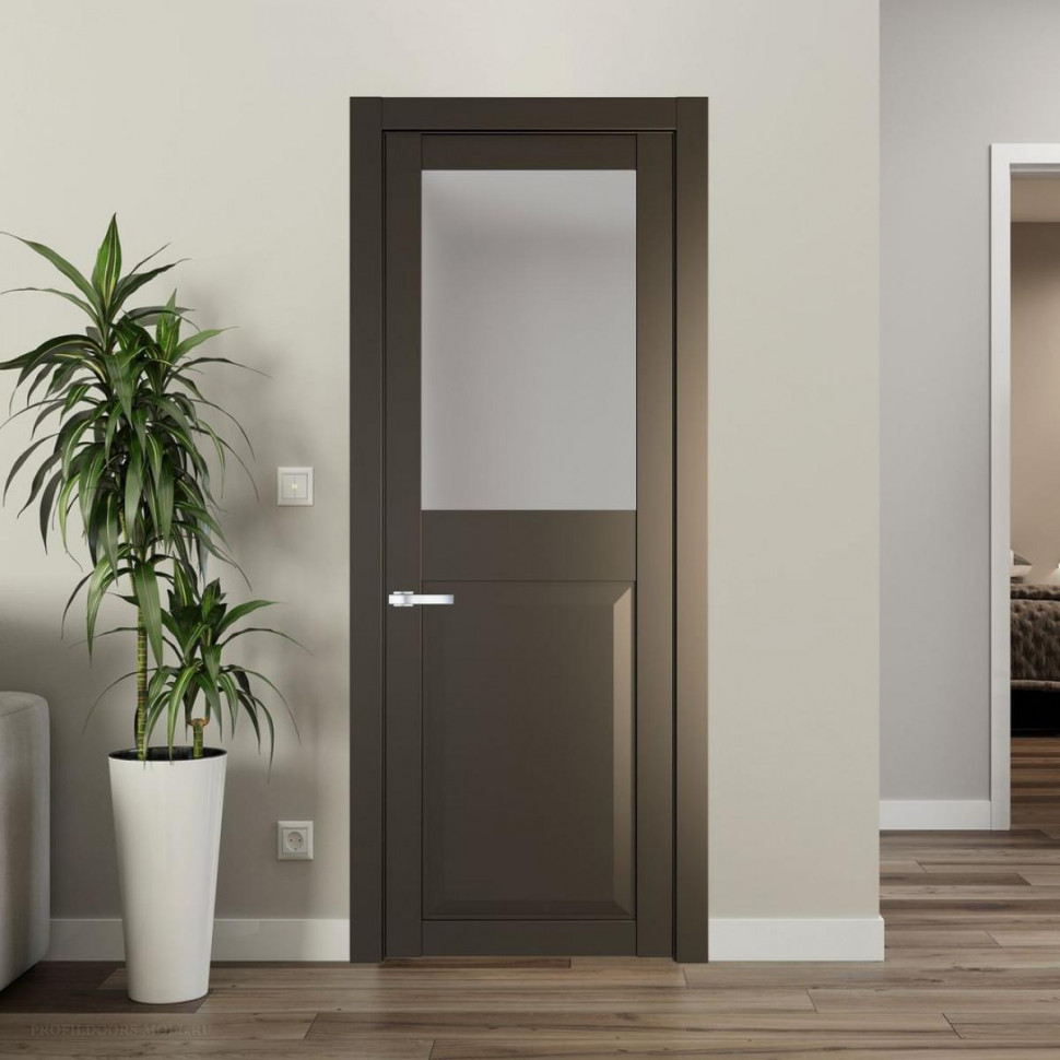 Межкомнатная дверь ProfilDoors 1.6.2 PD цвет Перламутр бронза вставка Матовое