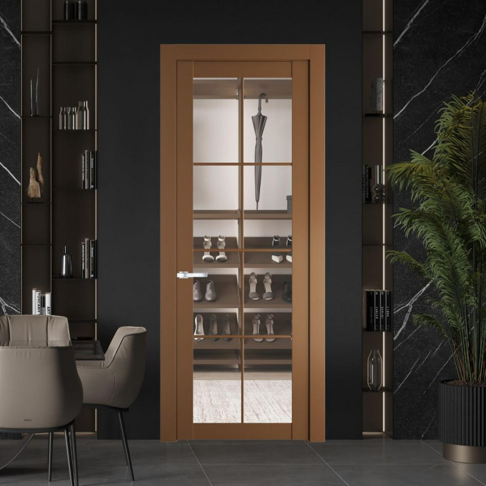 Межкомнатная дверь ProfilDoors 1.1.2 (р.8) PD цвет Перламутр золото вставка Прозрачное