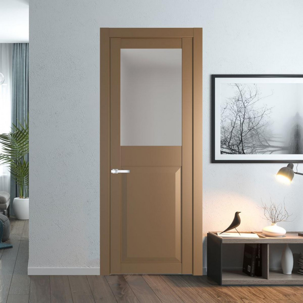 Межкомнатная дверь ProfilDoors 1.6.2 PD цвет Перламутр золото вставка Матовое