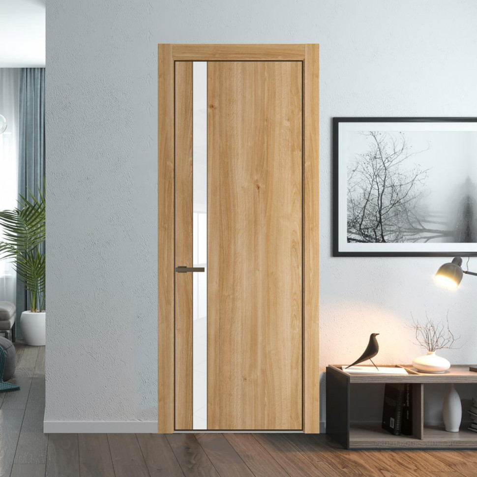 Межкомнатная дверь ProfilDoors 18NA Дуб Карамель профиль Деорэ вставка Лак классик