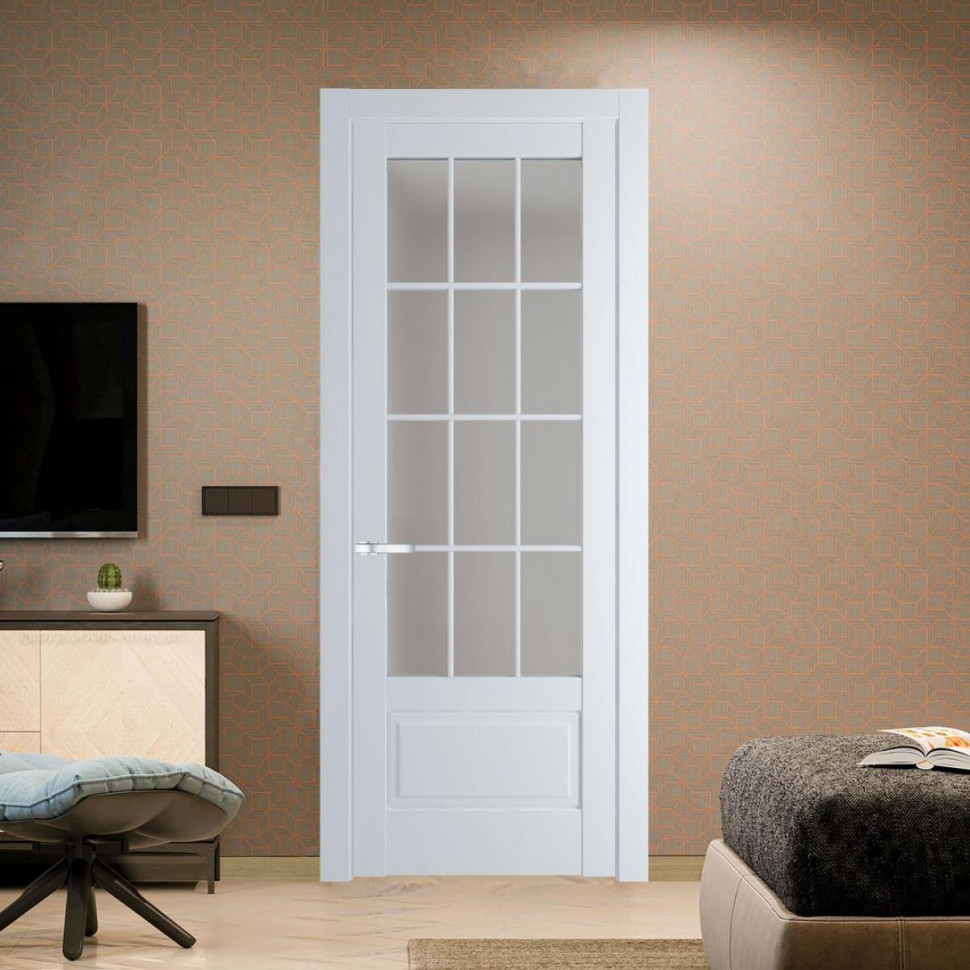Межкомнатная дверь ProfilDoors 3.2.2 (р.12) PD цвет Вайт вставка Матовое