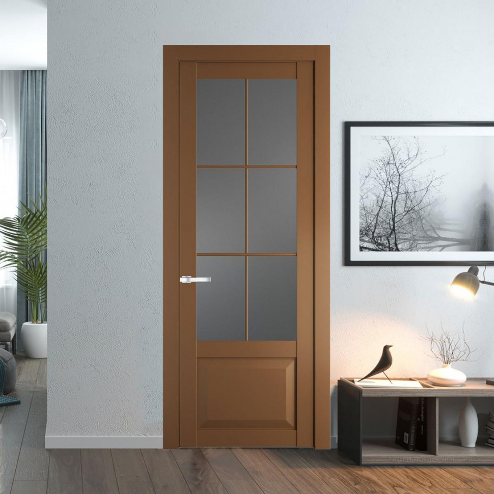 Межкомнатная дверь ProfilDoors 1.2.2 (р.6) PD цвет Перламутр золото вставка Графит