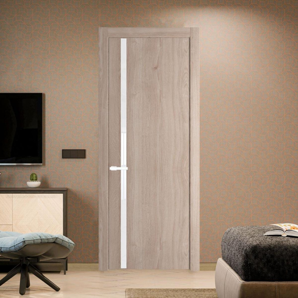 Межкомнатная дверь ProfilDoors 21 NW Дуб Сонома молдинг Вайт стекло Лак классик