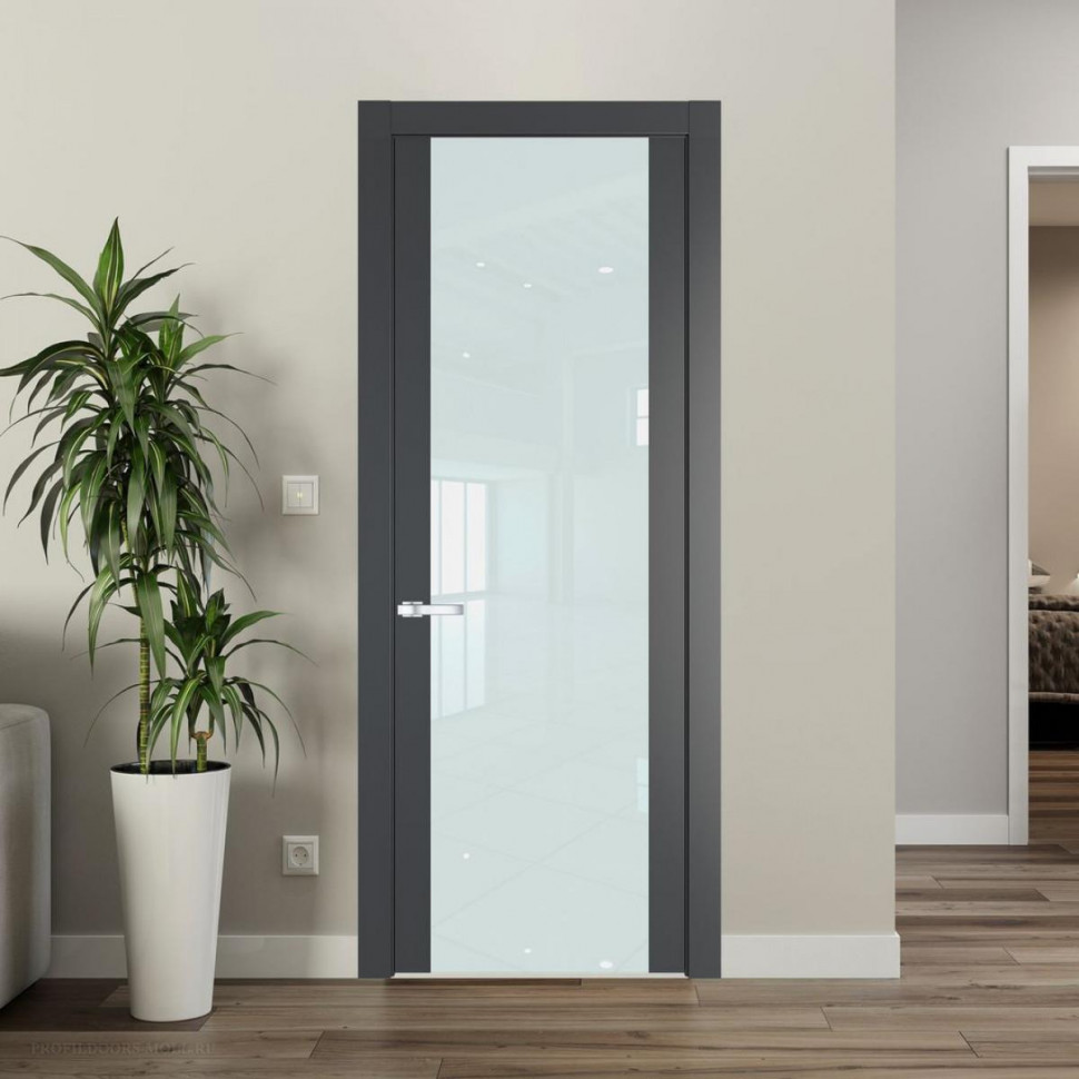 Межкомнатная дверь ProfilDoors 1.7P Графит Lacobel Белый лак