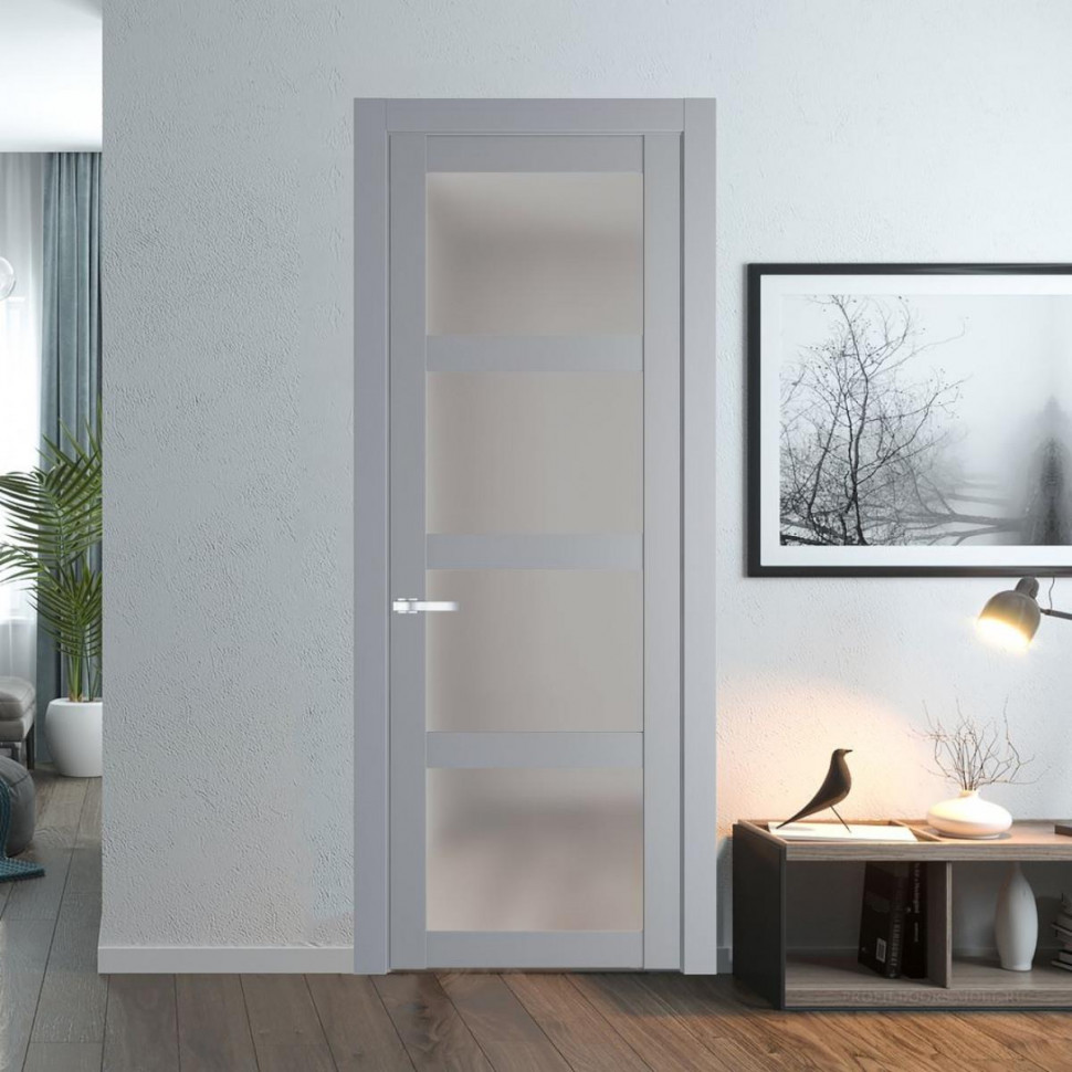 Межкомнатная дверь ProfilDoors 1.4.2 PD цвет Смоки вставка Матовое