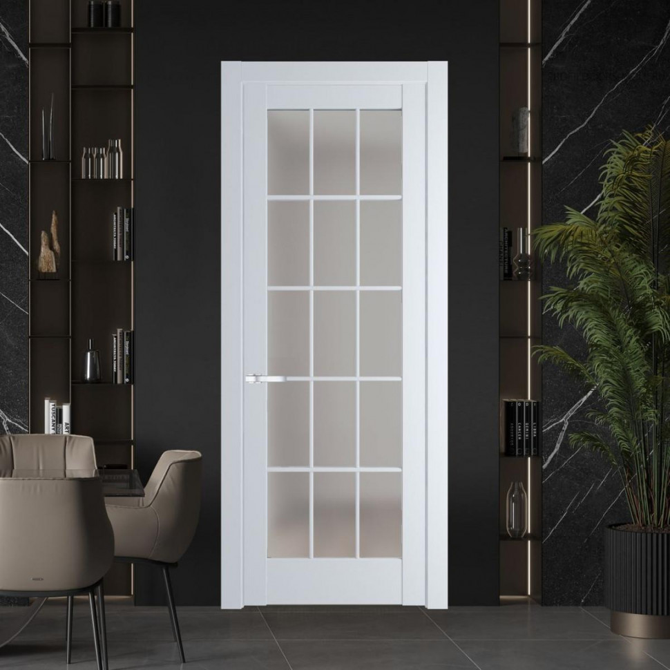 Межкомнатная дверь ProfilDoors 4.1.2 (р.15) PD цвет Вайт вставка Матовое