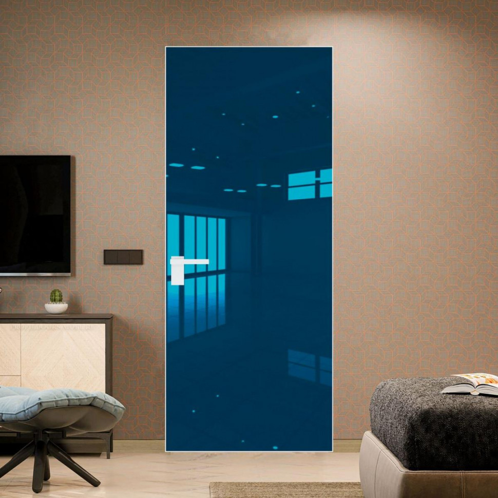 Межкомнатная дверь ProfilDoors 1 AGK цвет Зеркало Blue кромка Вайт