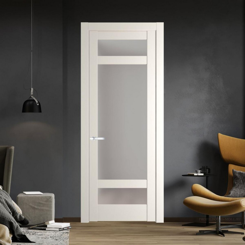 Межкомнатная дверь ProfilDoors 4.3.2 PD цвет Перламутр белый вставка Матовое