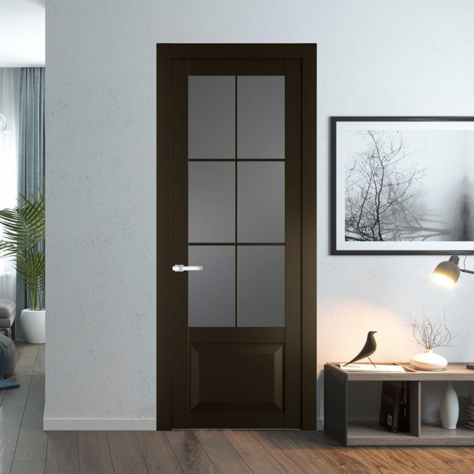 Межкомнатная дверь ProfilDoors 1.2.2 (р.6) PD цвет Перламутр бронза вставка Графит