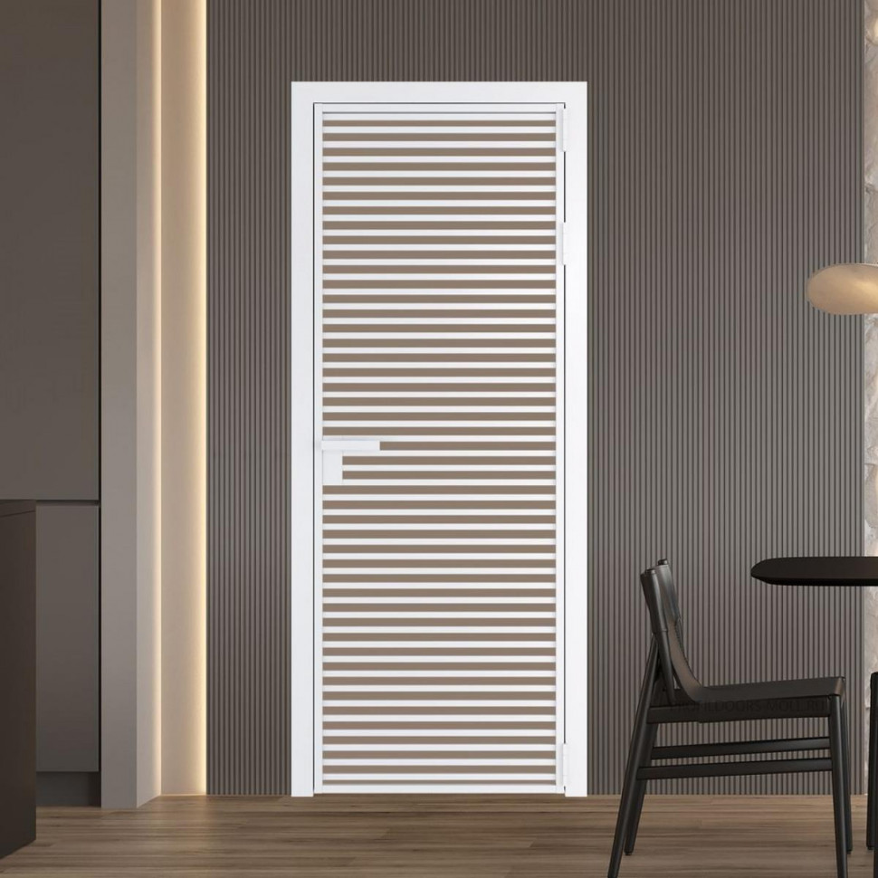 Межкомнатная дверь ProfilDoors 12 AG стекло Монохром капучино триплекс цвет профиля Вайт