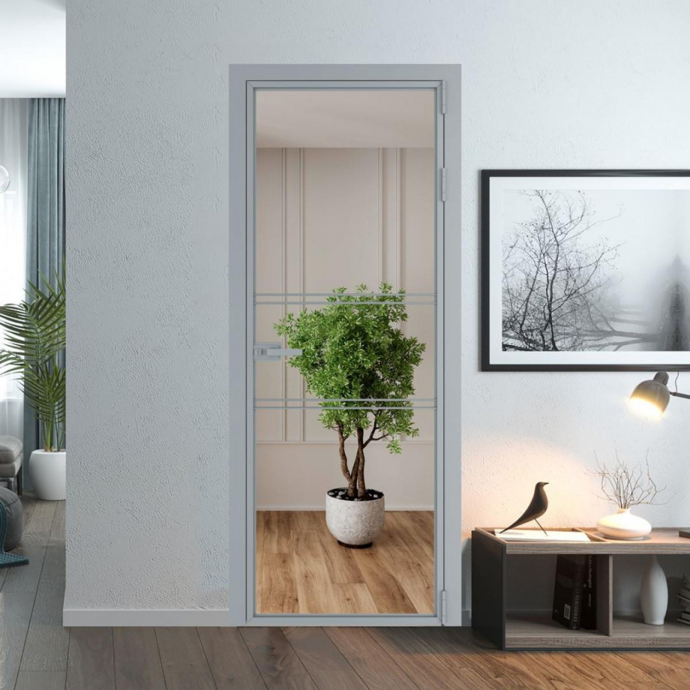 Межкомнатная дверь ProfilDoors 2 AX Зеркало профиль Серебро