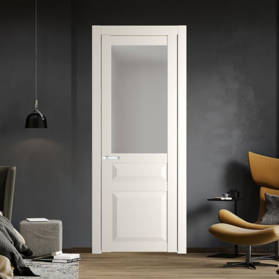 Межкомнатная дверь ProfilDoors 1.5.3 PD цвет Перламутр белый вставка Матовое